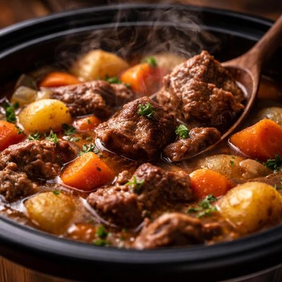 Image of Stick to Your Bones Lamb Stew in Crock Pot