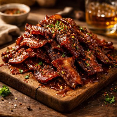 Image of Sticky Boozy Bacon