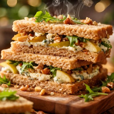 Image of Stilton Pear and Walnut Tea Sandwiches