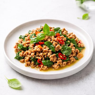 Image of Carne Picada Salteada con Albahaca Baja en Grasa