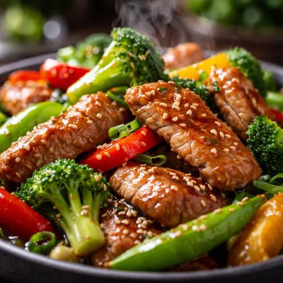 Image of Vegan Stir-Fried Pork with Vegetables