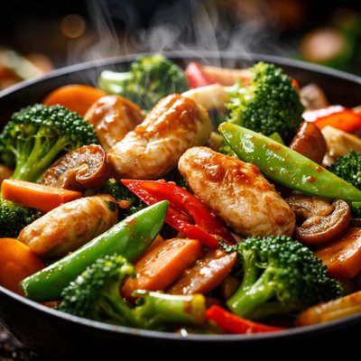 Image of Verduras y pollo salteados al estilo Whole30