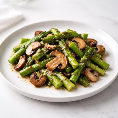 Image of Stir Fried Asparagus with Mushrooms