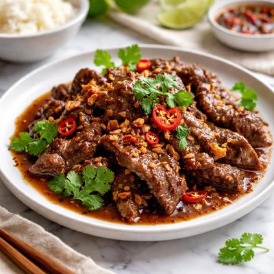 Image of Stir Fried Beef with Garlic and Pepper Sauce