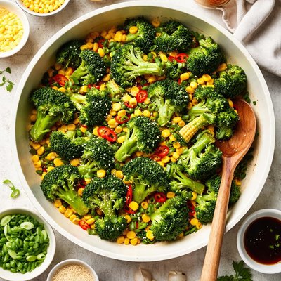 Image of Stir Fried Broccoli and Corn