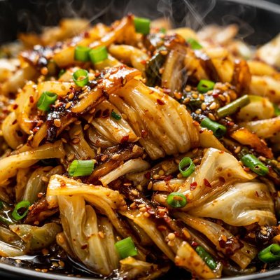 Image of Stir Fried Cabbage with Ginger Soy Garlic and Balsamic