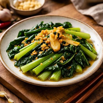 Image of Stir Fried Choy Sum with Ginger and Garlic