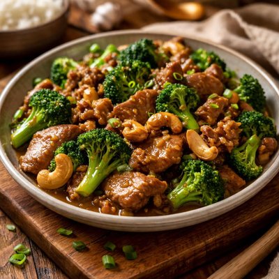 Image of Stir Fried Pork with Broccoli and Cashews
