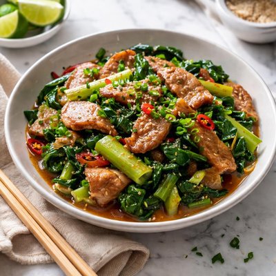 Image of Stir Fried Pork with Mustard Greens