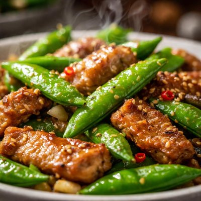 Image of Stir Fried Pork with Sugar Snap Peas