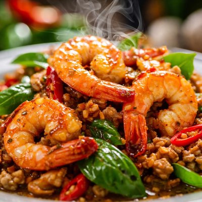 Image of Stir Fried Shrimp Kra Prow