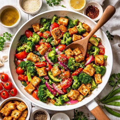 Image of Stir Fried Vegetables with Seasoned Croutons