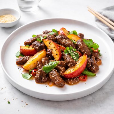 Image of Stir Fry Beef with Nectarines