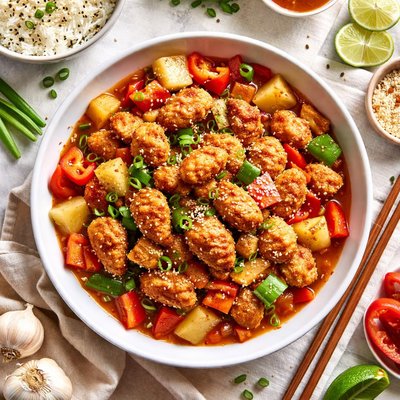 Image of Stir Fry Breaded Chicken in Sweet and Sour Sauce