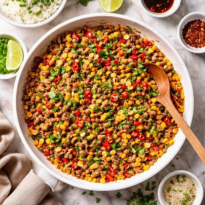Image of Stir Fry Ground Pork with Corn