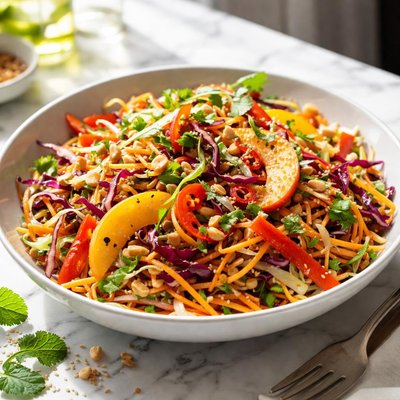 Image of Stir Fry Sweet and Spicy Peachy Slaw