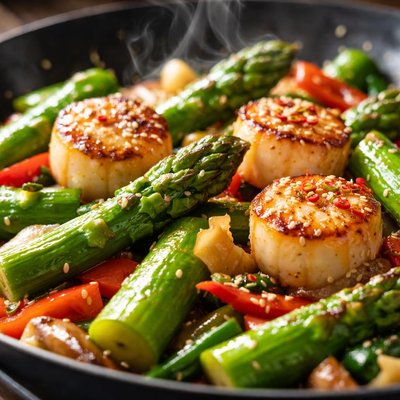 Image of Stir Fry with Scallops Jumbo Asparagus