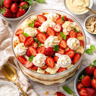 Image of Strawberries and Cream Trifle