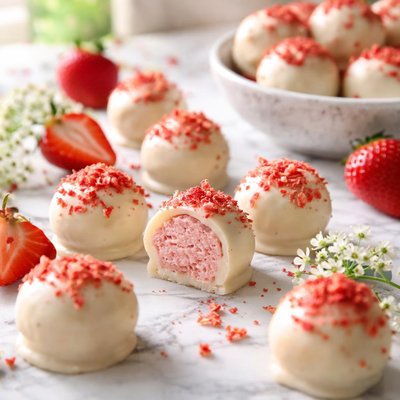 Image of Strawberries and Cream Truffles