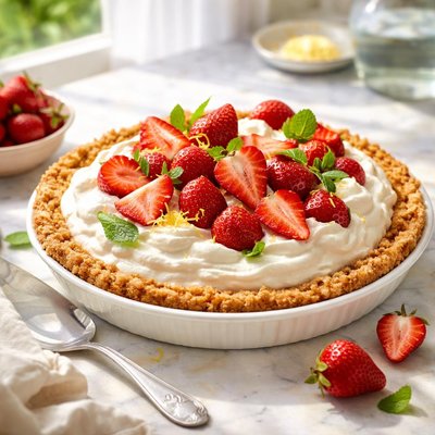 Image of Strawberries Cream Pie