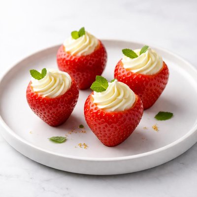 Image of Strawberries Filled with Cream