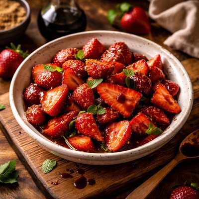 Image of Strawberries with Brown Sugar Balsamic Vinegar
