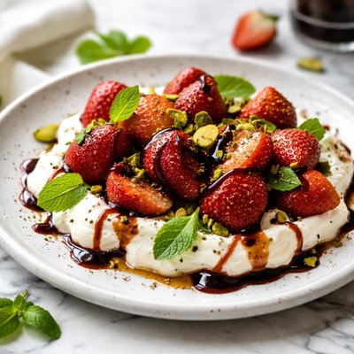 Image of Strawberries with Mascarpone and Balsamic Vinegar