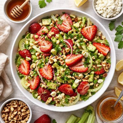 Image of Strawberry and Celery Salad with Honey Dressing