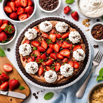 Image of Strawberry and Chocolate Pie No Bake Taste of Home