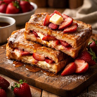 Image of Strawberry and Cream Cheese Stuffed French Toast