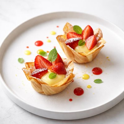 Image of Strawberry and Lemon Curd Phyllo Baskets