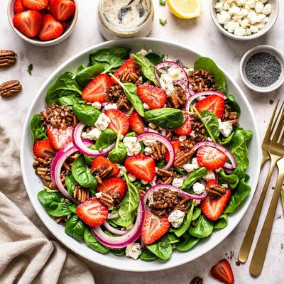 Image of Strawberry and Red Onion Salad with Poppy Seed Dressing