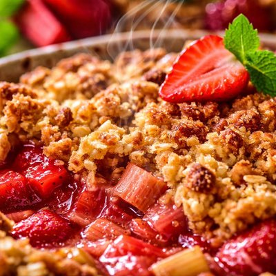 Image of Strawberry and Rhubarb Crumble