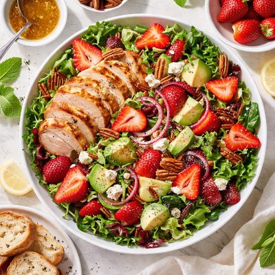 Image of Strawberry and Warm Chicken Salad