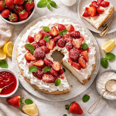 Image of Strawberry Angel Cake