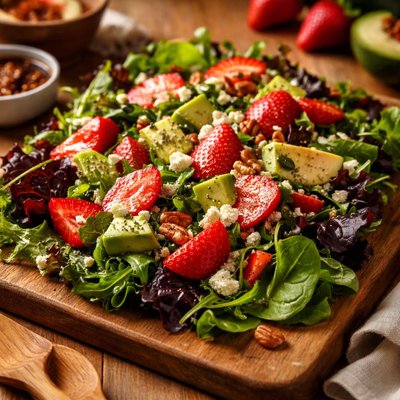 Image of Strawberry Avocado Salad with Field Greens