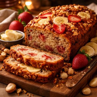 Image of Strawberry Banana Macadamia Bread