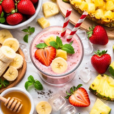 Image of Strawberry Banana Pineapple Smoothie