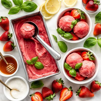 Image of Strawberry Basil Sorbet