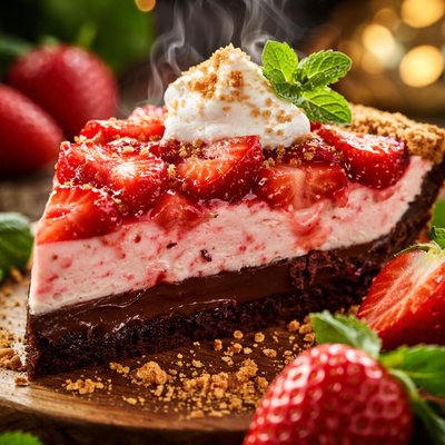 Image of Strawberry Black Bottom Pie