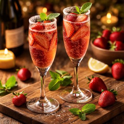 Image of Strawberry Champagne Cocktail