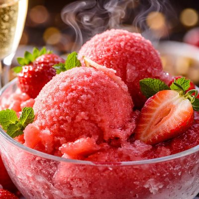 Image of Strawberry Champagne Sorbet