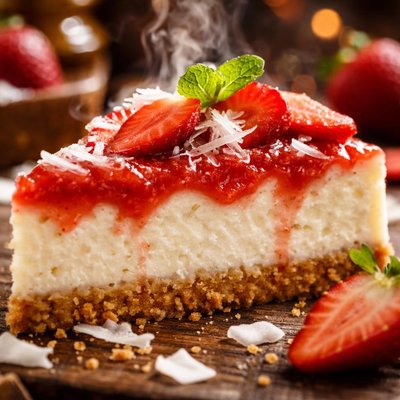 Image of Strawberry Coconut Cheesecake