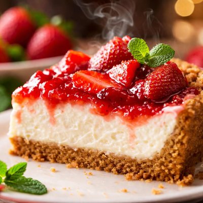Image of Strawberry Cream Cheese Pie with Graham Cracker Crust