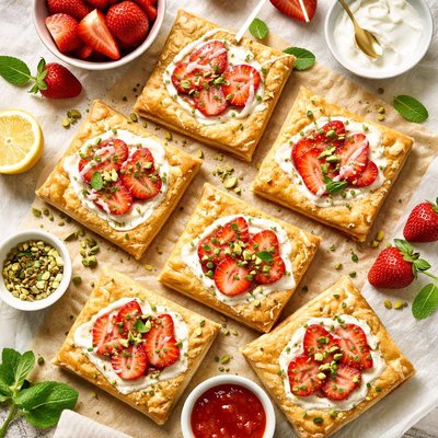 Image of Vegan Strawberry Cream Pastry
