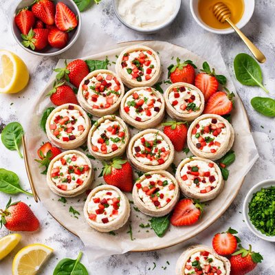 Image of Strawberry Cream Pinwheel Appetizers