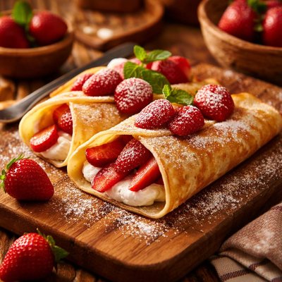 Image of Strawberry Crepes