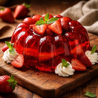 Image of Strawberry Gelatin Dessert