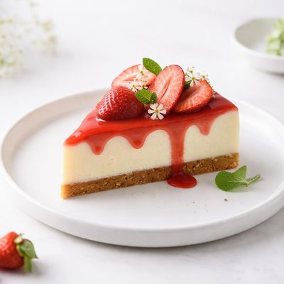 Image of Strawberry Glazed Cream Cheesecake