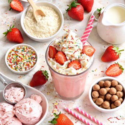 Image of Strawberry Malted Milk Shake